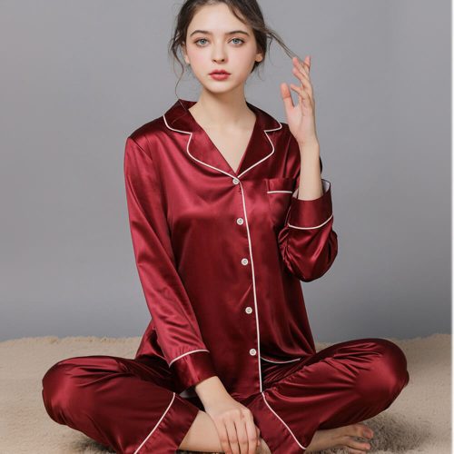 LuxuriousSatinLongSleeveCouplesPajamaSetComfortableHomeLoungewear 2 a2bc8bee efae 418b 94dd 465626ab81cb