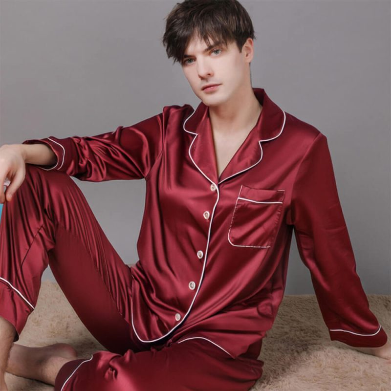 LuxuriousSatinLongSleeveCouplesPajamaSetComfortableHomeLoungewear 3 3437a673 db6e 492b 8d75 2a3fa20645e7