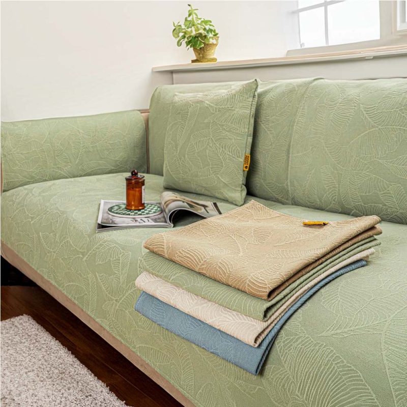 LuxurySolidColorLeafTexturedJacquardSofaProtectorCouchCover 9 206b7cad 4b33 4e5e 940f b4609907fa01