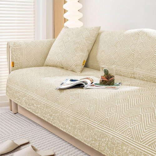 ModernPatternIceSilkNaturalCoolingSectionalCouchCoverAnti scratchProtection 6