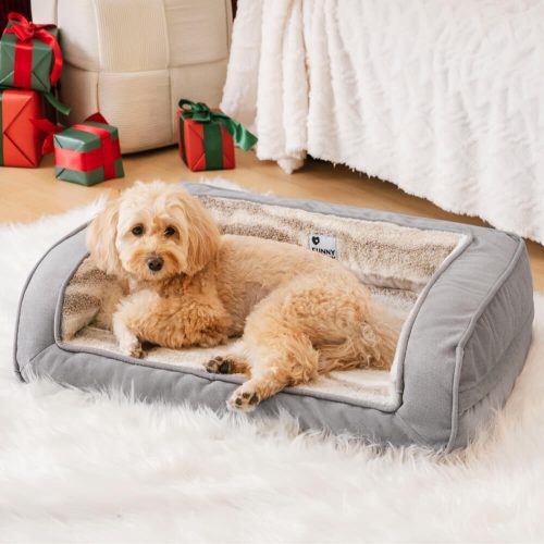 ModernStyleFauxLambswoolCosyOrthopedicDogSofaBed Grey AllSize