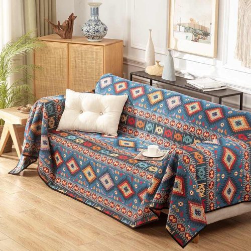 MoroccanJacquardMultifunctionalThrowBlanketCouchCover 1