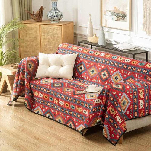 MoroccanJacquardMultifunctionalThrowBlanketCouchCover 2