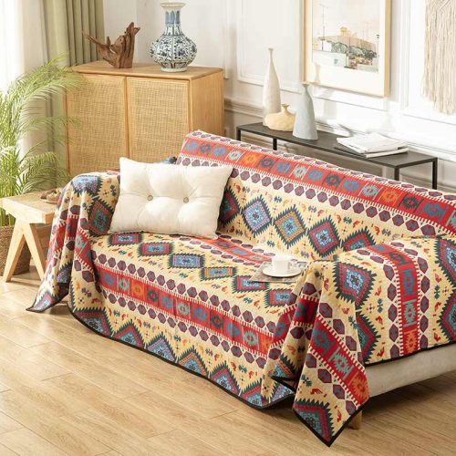 MoroccanJacquardMultifunctionalThrowBlanketCouchCover 3