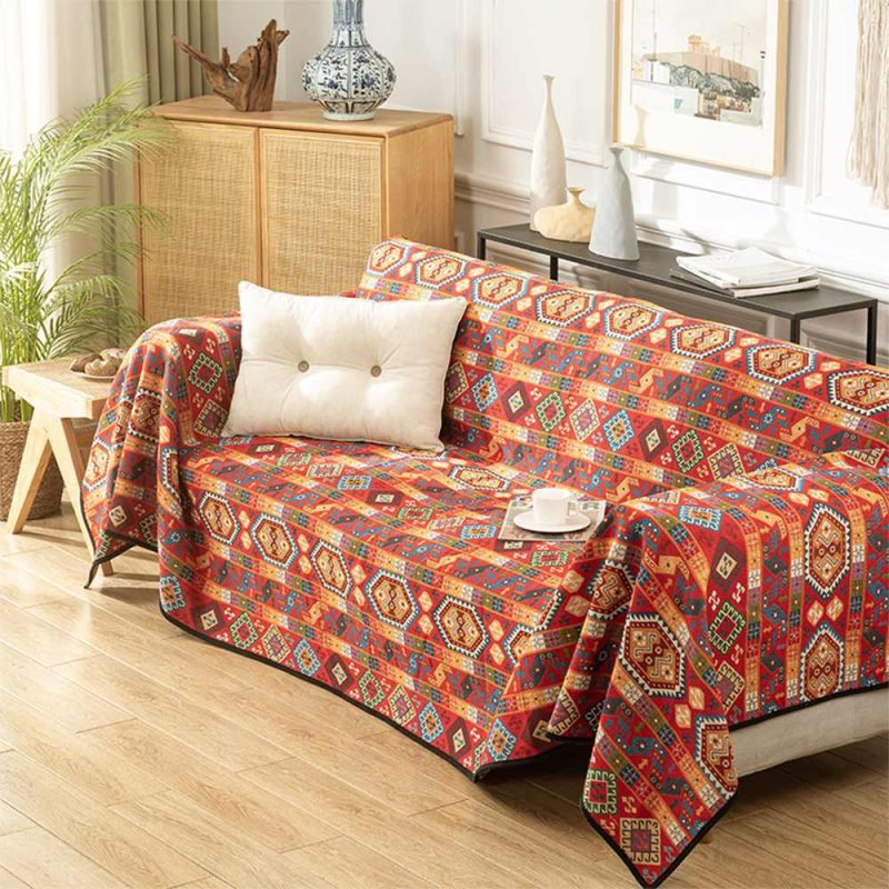 MoroccanJacquardMultifunctionalThrowBlanketCouchCover 2