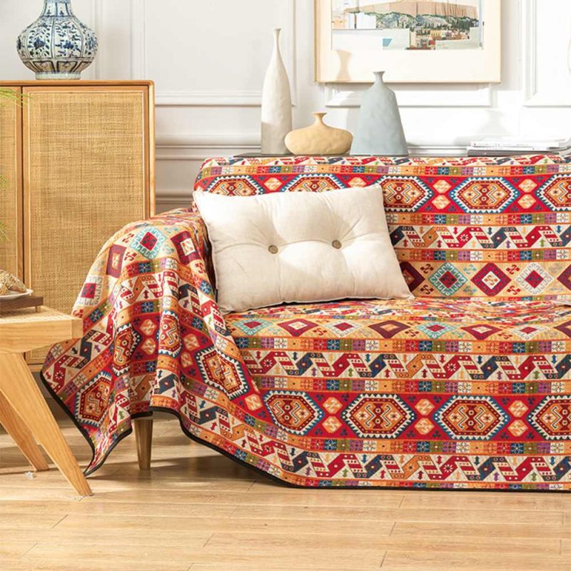 MoroccanJacquardMultifunctionalThrowBlanketCouchCover 3