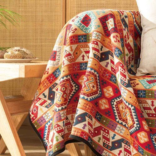 MoroccanJacquardMultifunctionalThrowBlanketCouchCover 4