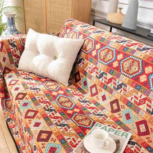 MoroccanJacquardMultifunctionalThrowBlanketCouchCover 6