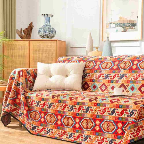 MoroccanJacquardMultifunctionalThrowBlanketCouchCover 7