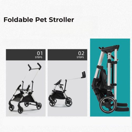 Multifunctional2 in 1AluminumAlloyPetStroller Ultra Light DetachableforPuppies 11