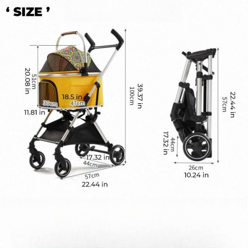 Multifunctional2 in 1AluminumAlloyPetStroller Ultra Light DetachableforPuppies 3