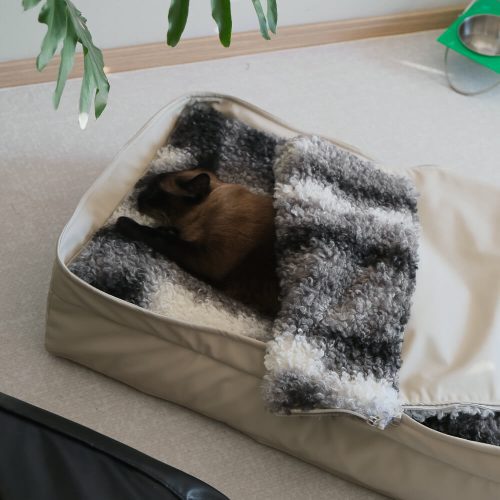 MultifunctionalFauxLambswool LeatherPetNestDogBed11