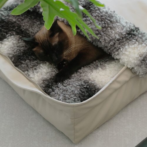 MultifunctionalFauxLambswool LeatherPetNestDogBed14