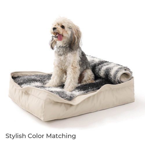 MultifunctionalFauxLambswool LeatherPetNestDogBed6