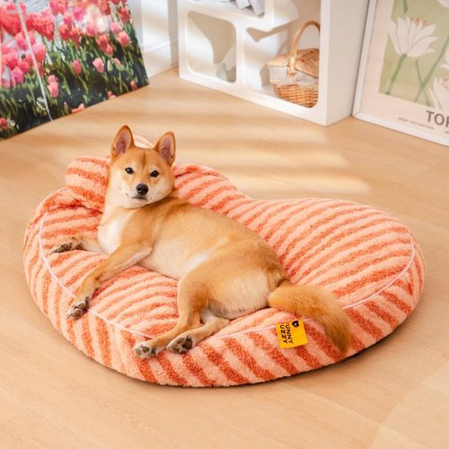 PlushHeartFluffyCalmingwithPillowDog CatBed 5