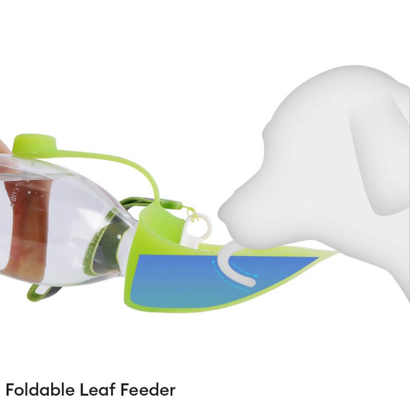 PortableLeaf ShapedOutdoorTravelWaterDispenserDogWaterBottle 3