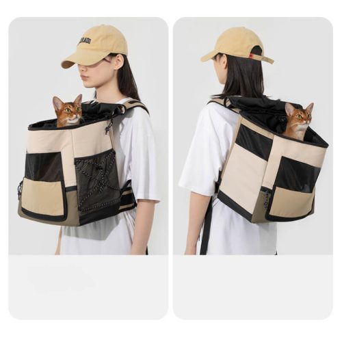 PortableOutdoorPetTravelBagWaterproofCatBackpack 2