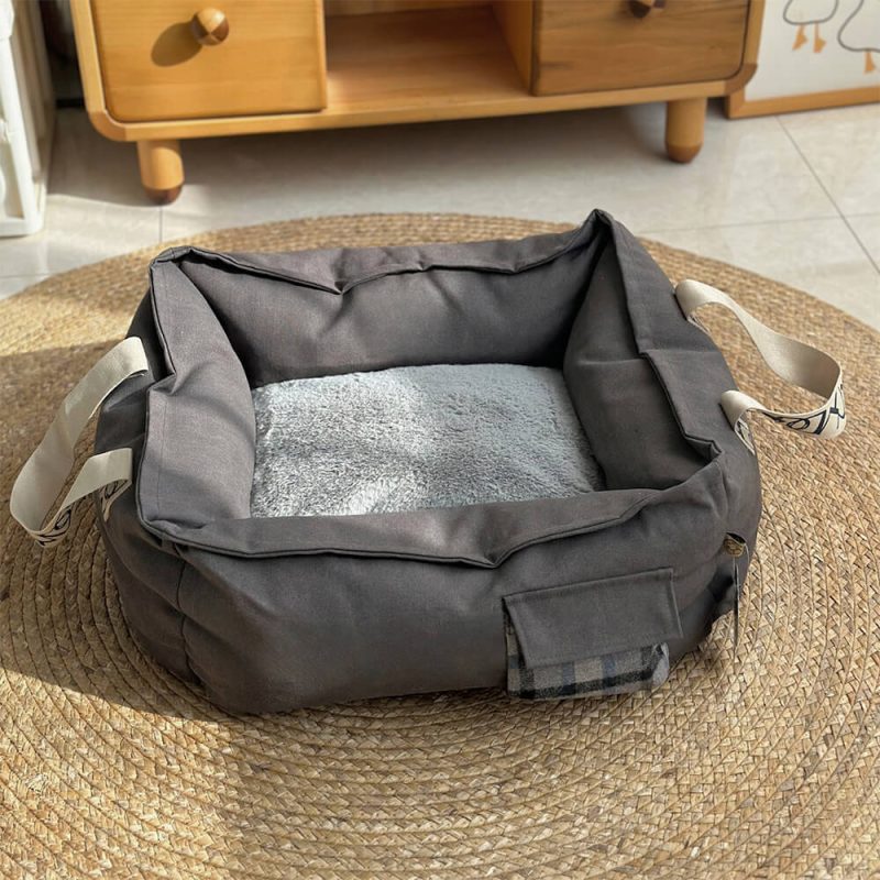 PortablePetBedwithHandleCozy WashableDogBed 12