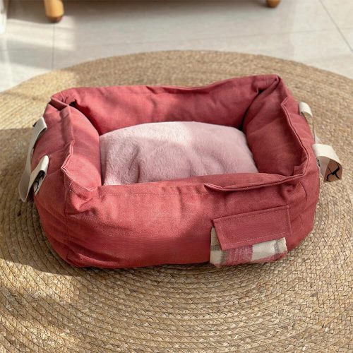 PortablePetBedwithHandleCozy WashableDogBed 13