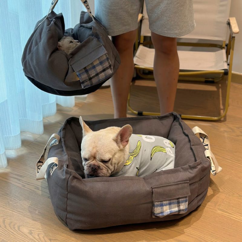 PortablePetBedwithHandleCozy WashableDogBed 9