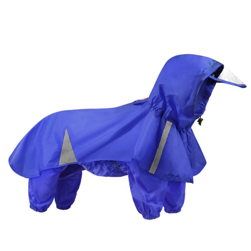 ReflectiveWindproofAndWaterproofHoodedDogCapeRaincoat 1