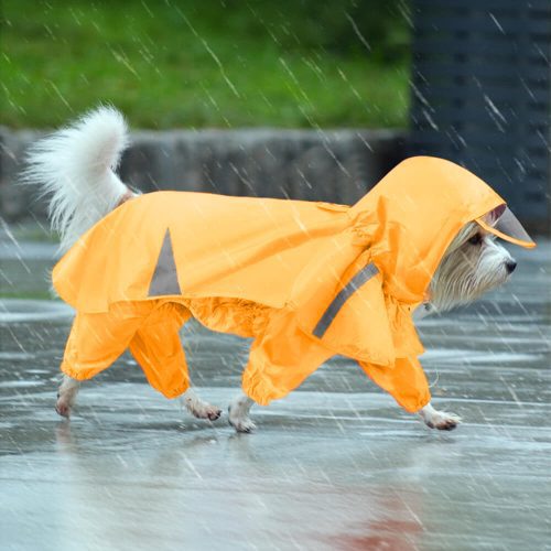 ReflectiveWindproofAndWaterproofHoodedDogCapeRaincoat 5