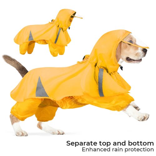 ReflectiveWindproofAndWaterproofHoodedDogCapeRaincoat 6