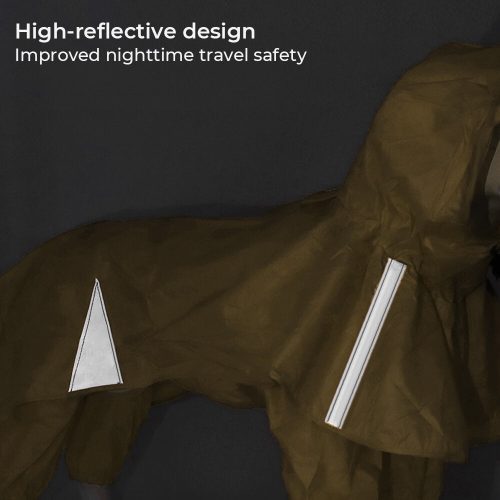 ReflectiveWindproofAndWaterproofHoodedDogCapeRaincoat 8