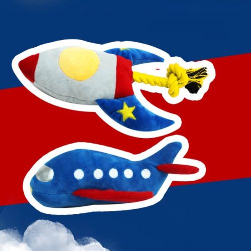 RocketPlaneToyPlayfulSqueakyToyDogChewToy 4