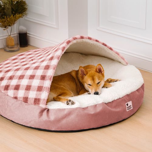 RoundCanopyDreamHideawayDogBedPetNestBed Pink XL S M L