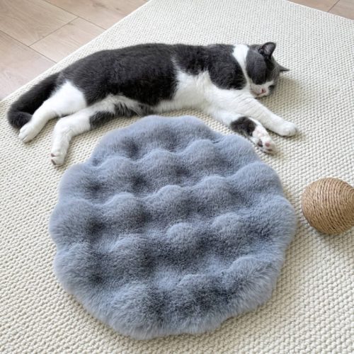 SoftPlushWarmPetSleepingPadRoundDogMat 12