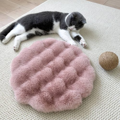 SoftPlushWarmPetSleepingPadRoundDogMat 8