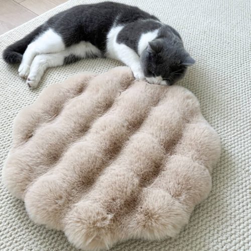 SoftPlushWarmPetSleepingPadRoundDogMat 9