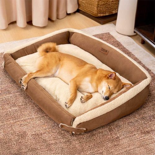 StylishExpandableErgonomicCalmingDogBed TranquilPaws 1