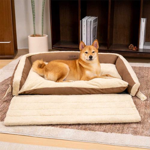 StylishExpandableErgonomicCalmingDogBed TranquilPaws 16