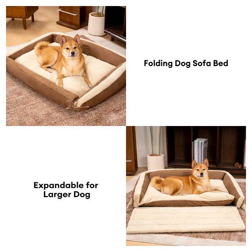 StylishExpandableErgonomicCalmingDogBed TranquilPaws 8