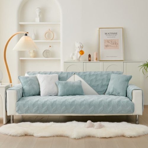 SuedeElegantPatternSofaProtectiveNon SlipCouchCover 7