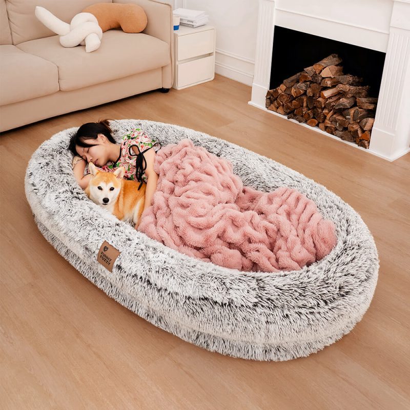 SuperLargeLuxurySleepDeeperHumanDogBed Grey 4ea24f15 68d7 4b21 b234 1e751010fb28