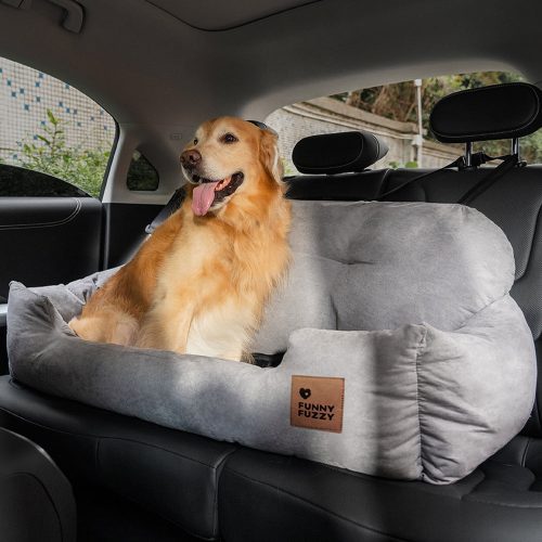 TravelBolsterSafetyMediumLargeDogCarBackSeatBed Pro Grey X Large