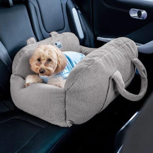 TravelProtectorComfortableThickLambswoolDogCarSeatBed Grey TwoSeat Singleseat