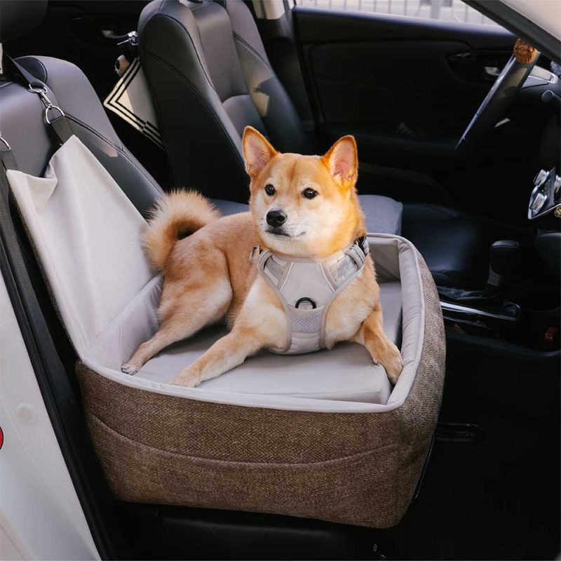 Travel Safety Seat Thickened Elevated Dog Car Seat Bed 14