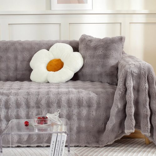 Ultra SoftFauxRabbitFurSkin FriendlyFullProtectionCouchCover 4