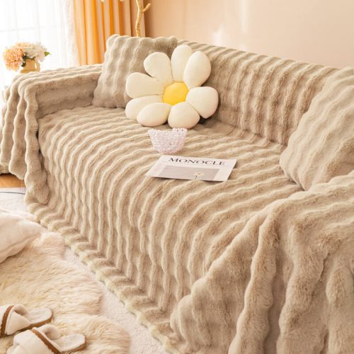 Ultra SoftFauxRabbitFurSkin FriendlyFullProtectionCouchCover 5