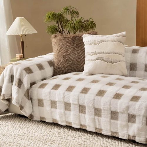 Ultra SoftPlushFull CoverCheckerboardCouchCover 1