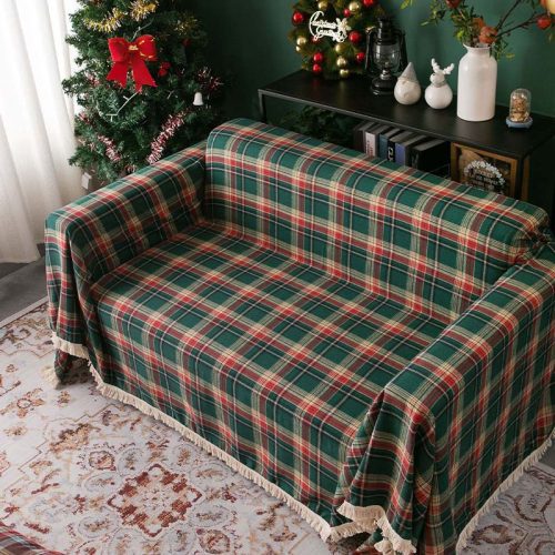 VintageChristmasStylePlaidBlanketFullWrapSof