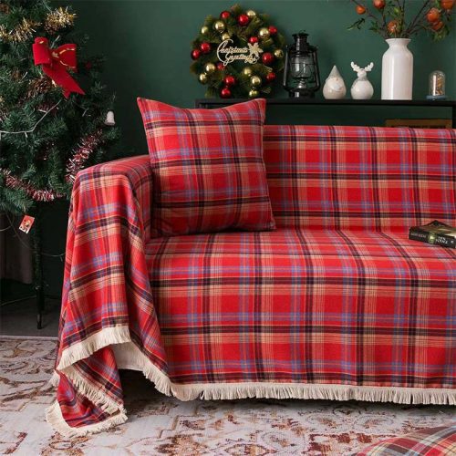 VintageChristmasStylePlaidBlanketFullWrapSof 10