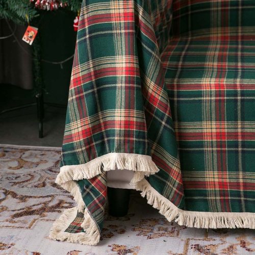 VintageChristmasStylePlaidBlanketFullWrapSof 8