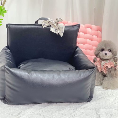 VintageFloralFauxLeatherWaterproofAnti ScratchPuppyDogBed 1