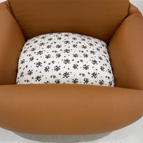 VintageFloralFauxLeatherWaterproofAnti ScratchPuppyDogBed 3