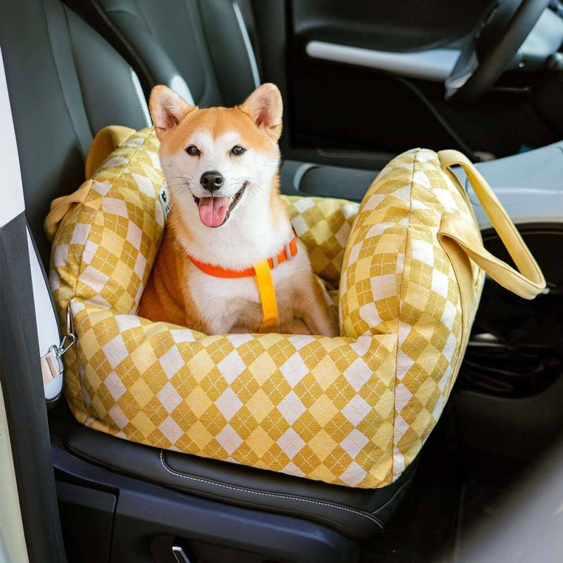 VintageHeartCheckerboardDogCarSeatBed17 aa00dbd1 4764 483c acc4 3e24527e80b3